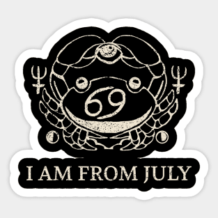 Born in July – Cancer Zodiac Design Sticker